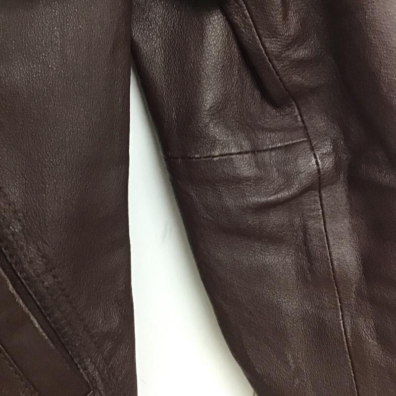 ジョーイファクトリー JOEY FACTORY ジャケット、上着 ジャンパー、ブルゾン ジップアップレザージャケット アウター カラージャケット M 無地 茶 / ブラウン /  メンズ USED 古着 中古 10146940