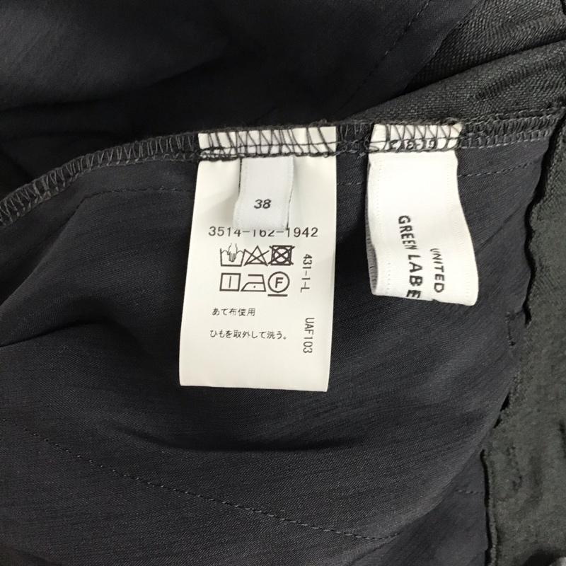 ユナイテッドアローズグリーンレーベルリラクシング UNITED ARROWS green label relaxing パンツ スラックス 3514-162-1942 スラブマットセミフレアスリットパンツ スラックス 38 無地 ダークグレー / ダークグレー /  レディース USED 古着 中古 10146941