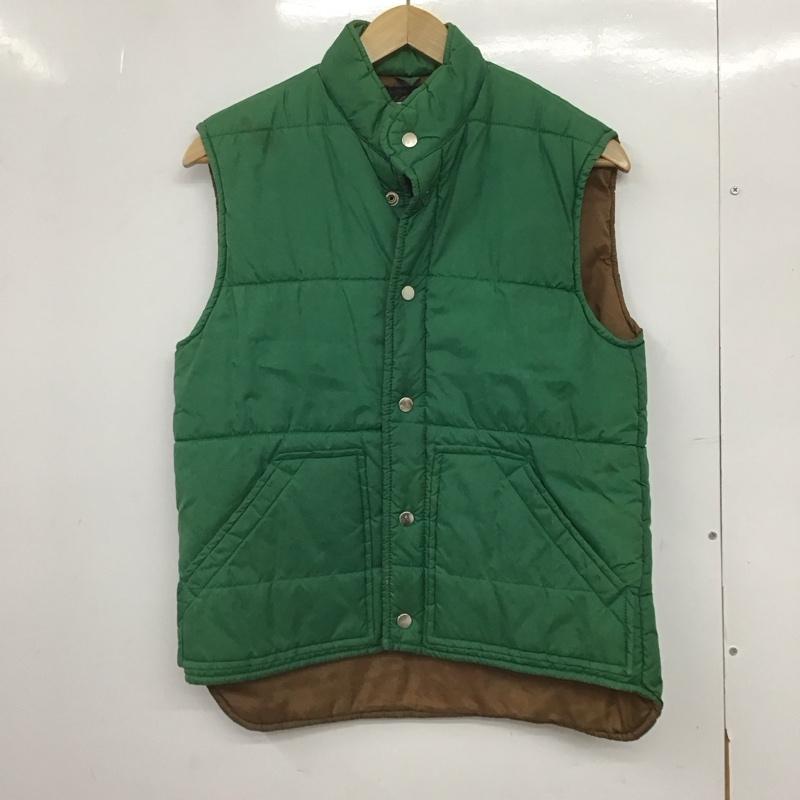 古着 USED ベスト ベスト ダウンベスト ノースリーブ 前ボタン S 無地 緑 / グリーン /  メンズ USED 古着 中古 10146963