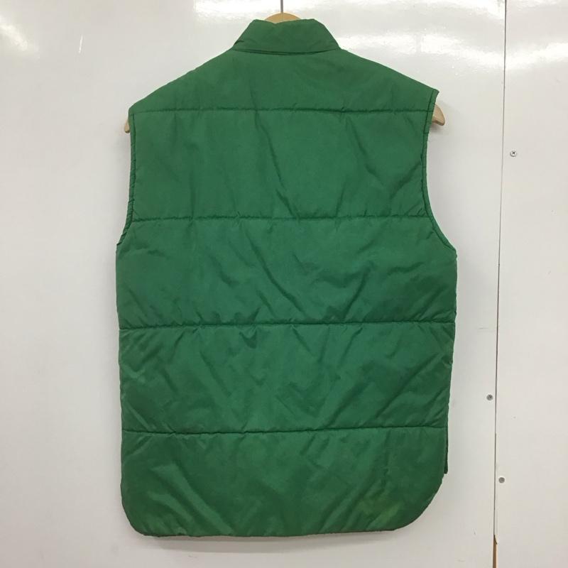 古着 USED ベスト ベスト ダウンベスト ノースリーブ 前ボタン S 無地 緑 / グリーン /  メンズ USED 古着 中古 10146963