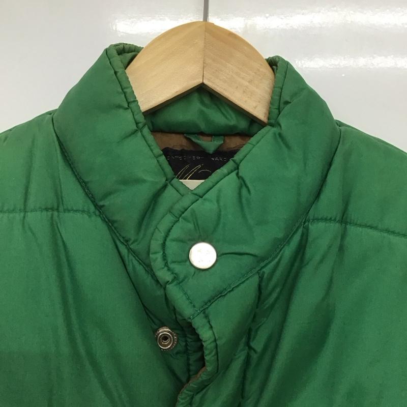 古着 USED ベスト ベスト ダウンベスト ノースリーブ 前ボタン S 無地 緑 / グリーン /  メンズ USED 古着 中古 10146963