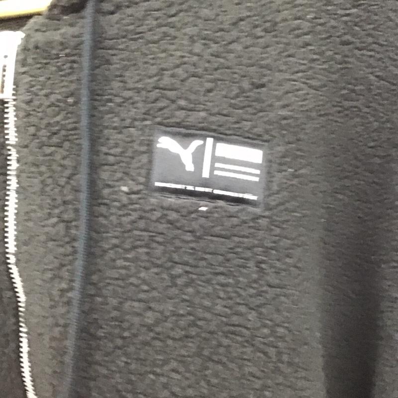 プーマ PUMA パーカー 長袖 長袖フリースジャケット プルオーバージャケット アウター L ロゴ、文字 黒 / ブラック /  メンズ USED 古着 中古 10146987