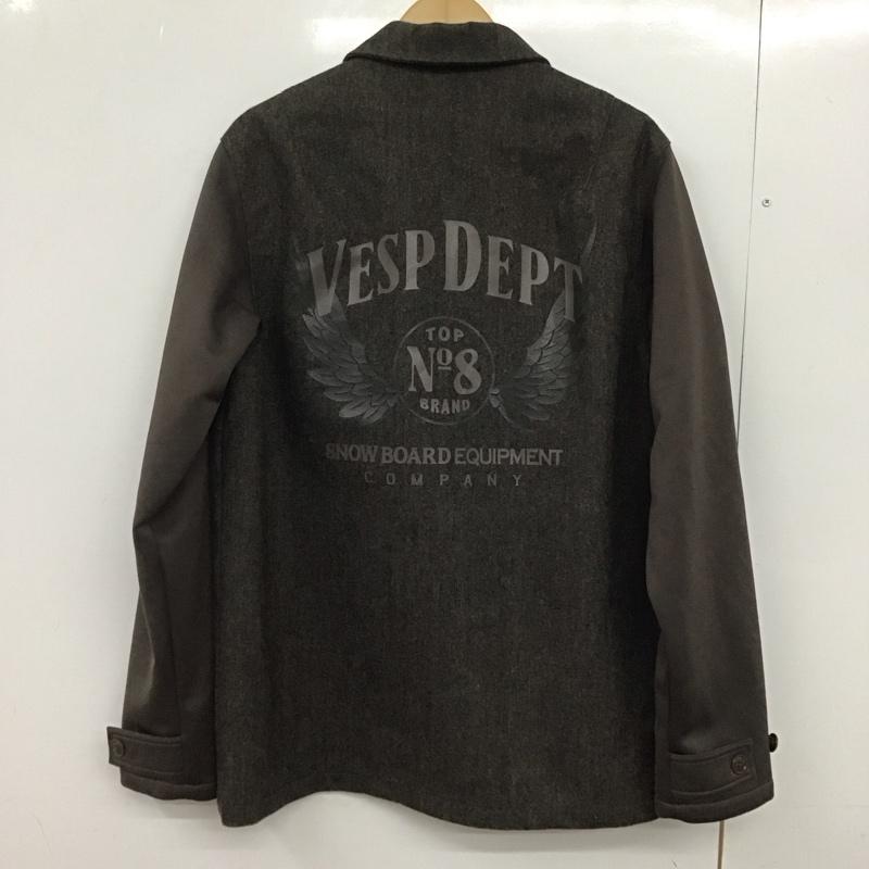 ベスプ VESP ジャケット、上着 ジャケット、ブレザー カジュアルジャケット フロントボタン アウター M ロゴ、文字 茶 / ブラウン /  メンズ USED 古着 中古 10147010