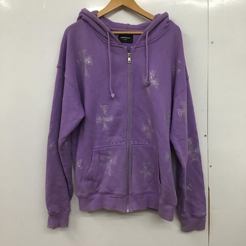 アンノン Unknown パーカー 長袖 長袖パーカー ジップアップパーカー スウェット M スカル 紫 / パープル /  メンズ USED 古着 中古 10147024