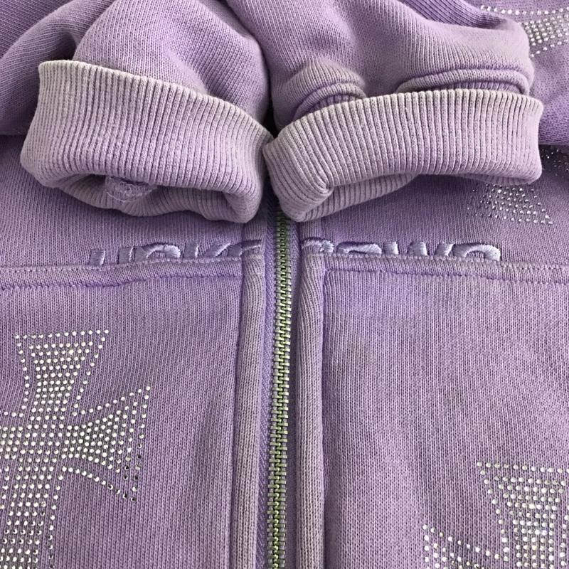 アンノン Unknown パーカー 長袖 長袖パーカー ジップアップパーカー スウェット M スカル 紫 / パープル /  メンズ USED 古着 中古 10147024