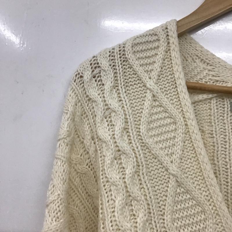ニコアンド niko and... カーディガン 長袖 長袖ニットカーディガン 前開ニット ロングカーディガン 4 総柄 アイボリー / アイボリー /  レディース USED 古着 中古 10147046