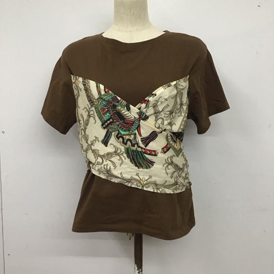 レプシィム LEPSIM カットソー 半袖 半袖カットソー プリントTシャツ クルーネックカットソー FREE 無地 茶 / ブラウン /  レディース USED 古着 中古 10147049