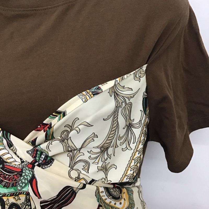 レプシィム LEPSIM カットソー 半袖 半袖カットソー プリントTシャツ クルーネックカットソー FREE 無地 茶 / ブラウン /  レディース USED 古着 中古 10147049