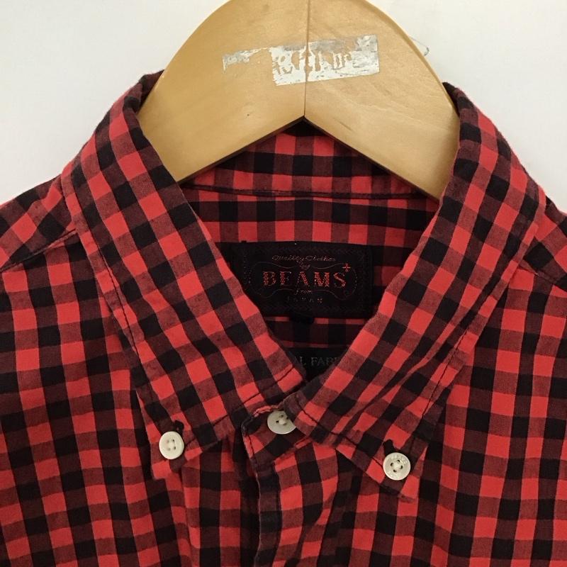 ビームス ジャパン BEAMS JAPAN シャツ、ブラウス 長袖 長袖シャツ チェックシャツ カラーシャツ S チェック 黒 / ブラック / X 赤 / レッド /  メンズ USED 古着 中古 10147067