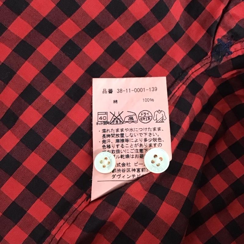 ビームス ジャパン BEAMS JAPAN シャツ、ブラウス 長袖 長袖シャツ チェックシャツ カラーシャツ S チェック 黒 / ブラック / X 赤 / レッド /  メンズ USED 古着 中古 10147067
