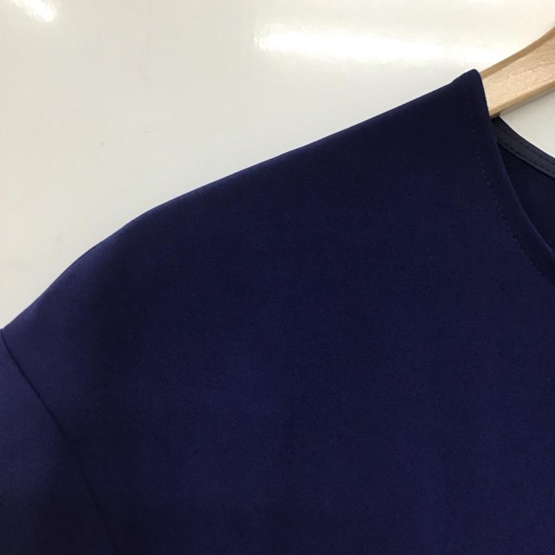 センスオブプレイス SENSEOFPLACE ワンピース ロングスカート 半袖ロングワンピース タイトワンピース ストレッチ ONE SIZE 無地 青 / ブルー /  レディース USED 古着 中古 10147100
