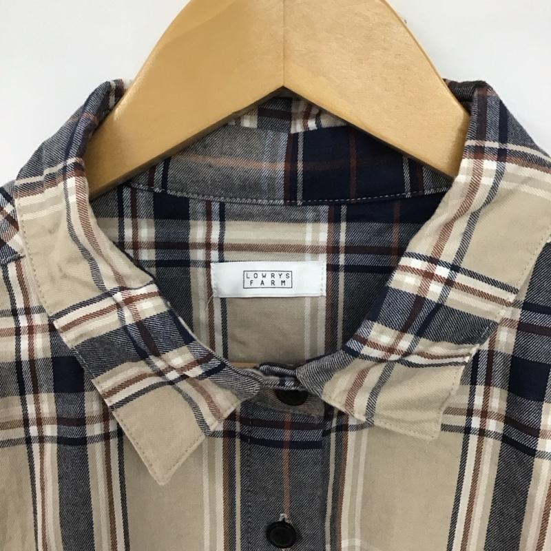 ローリーズファーム LOWRYS FARM ワンピース ロングスカート 長袖シャツロングワンピース フロントボタン FREE チェック マルチカラー / マルチカラー /  レディース USED 古着 中古 10147116