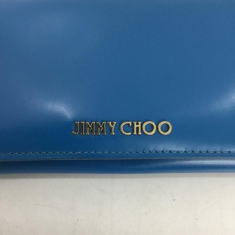 ジミーチュウ JIMMY CHOO 財布 二つ折り MARLIE 箱有 ロゴ、文字 青 / ブルー /  レディース USED 古着 中古 10147133