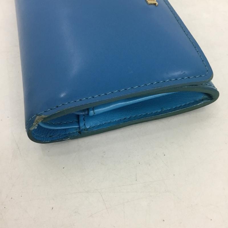 ジミーチュウ JIMMY CHOO 財布 二つ折り MARLIE 箱有 ロゴ、文字 青 / ブルー /  レディース USED 古着 中古 10147133