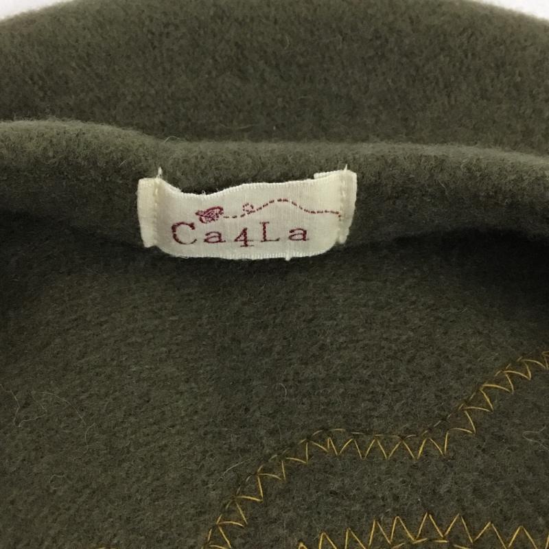 カシラ CA4LA 帽子 ベレー帽 チュール ビジュー 花柄 カーキ / カーキ /  レディース USED 古着 中古 10147136