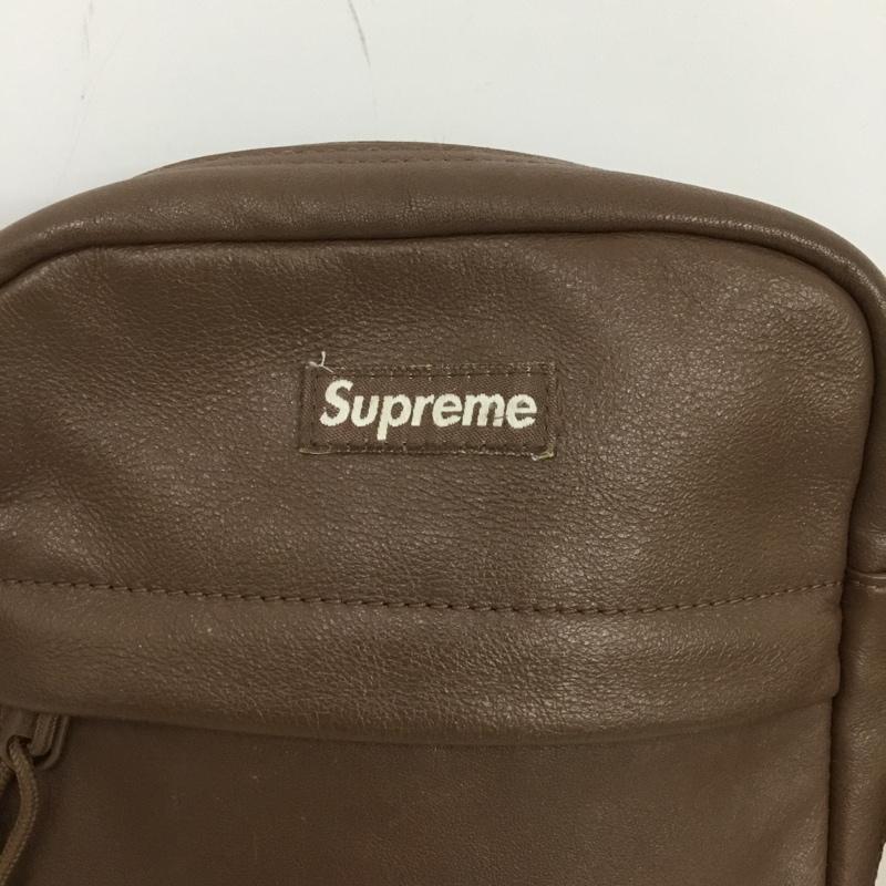 シュプリーム Supreme ショルダーバッグ ショルダーバッグ 24FW 24AW Leather Shoulder Bag レザー ロゴ、文字 茶 / ブラウン /  メンズ USED 古着 中古 10147146