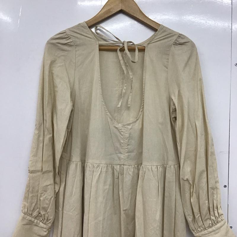 ダブルクローゼット w closet ワンピース ロングスカート 350059 キルティングベスト 長袖ワンピース セット 無地 ベージュ / ベージュ /  レディース USED 古着 中古 10147149