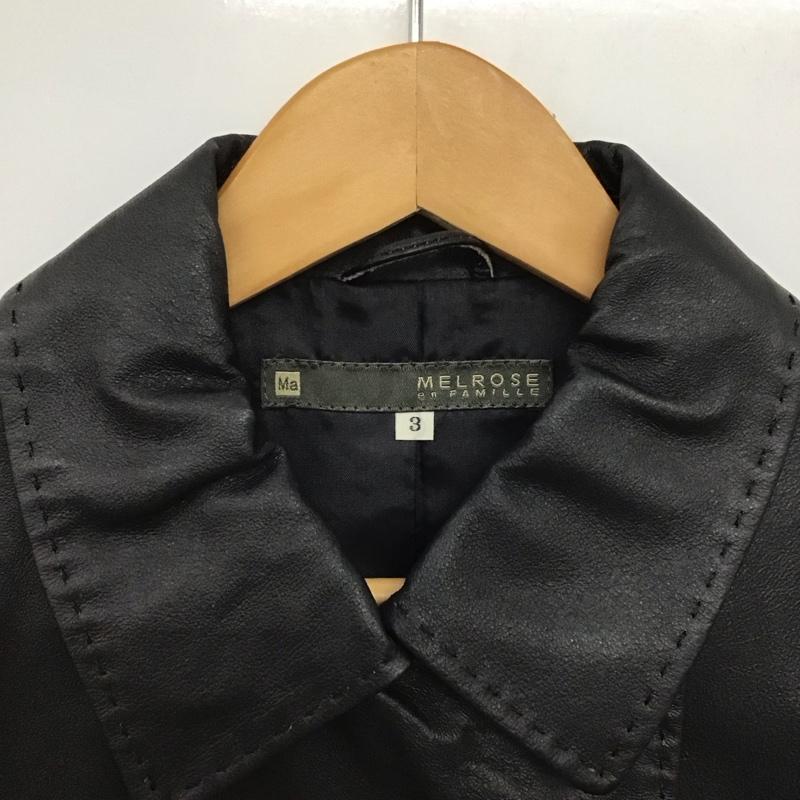 メルローズ MELROSE ジャケット、上着 ジャケット、ブレザー レザージャケット ボタンジャケット アウター 3 無地 黒 / ブラック /  レディース USED 古着 中古 10147186