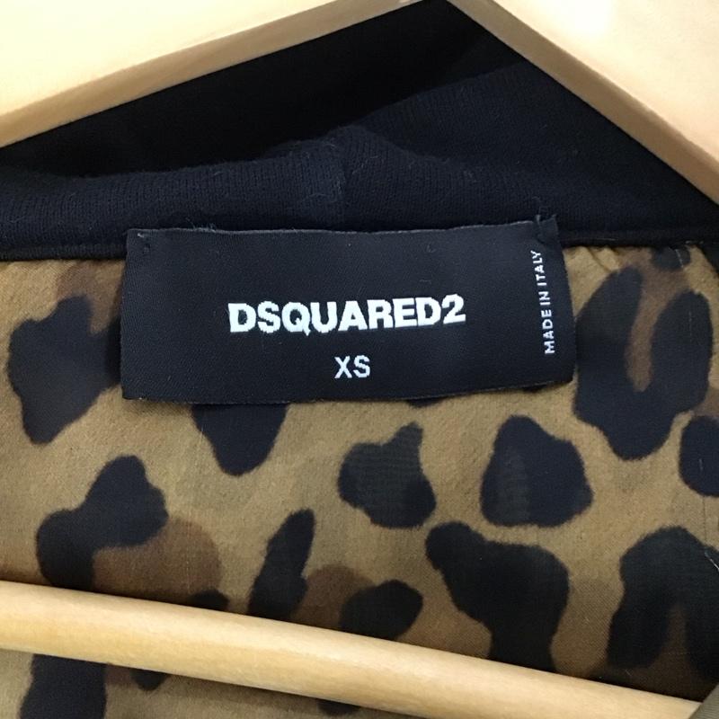 ディースクエアード2 DSQUARED2 パーカー 長袖 ジップアップパーカー 長袖パーカー カジュアルジャケット XS ロゴ、文字 黒 / ブラック /  レディース USED 古着 中古 10147214