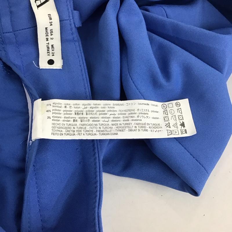 ザラ ZARA パンツ スラックス スラックスパンツ スリムパンツ 34 無地 青 / ブルー /  レディース USED 古着 中古 10147227