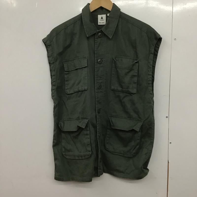 ニコアンド niko and... ベスト ベスト ミリタリーベスト フロントボタン 3 無地 カーキ / カーキ /  レディース USED 古着 中古 10147233
