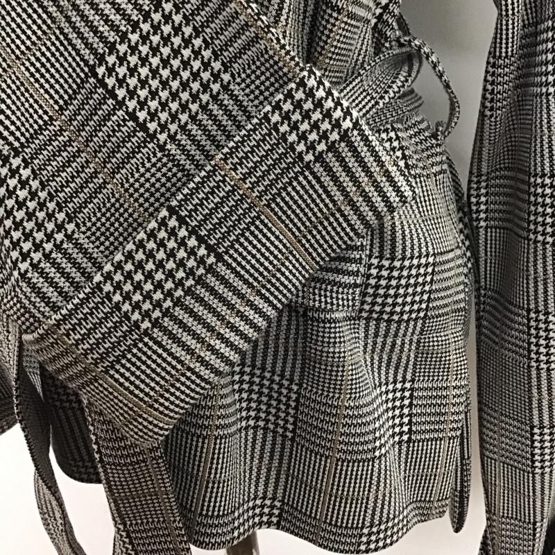 レプシィム LEPSIM カットソー 長袖 長袖カットソー チェックカットソー M 総柄 白 / ホワイト / X 黒 / ブラック / X 灰 / グレー /  レディース USED 古着 中古 10147247