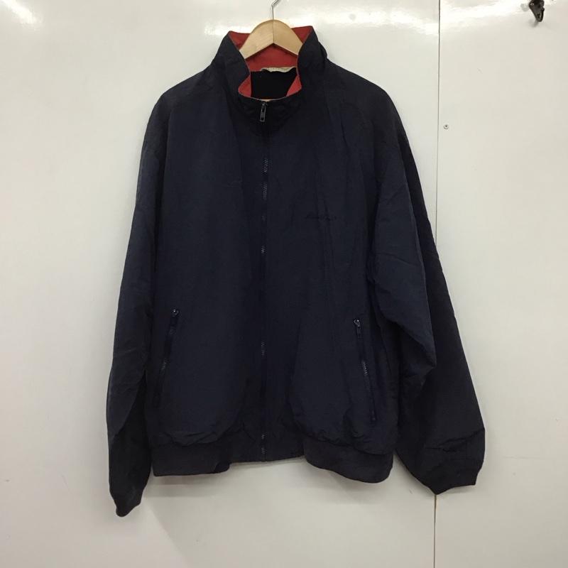 エディーバウアー Eddie Bauer ジャケット、上着 ジャンパー、ブルゾン ジップアップジャケット ナイロンジャケット アウター XL ロゴ、文字 紺 / ネイビー /  メンズ USED 古着 中古 10147264