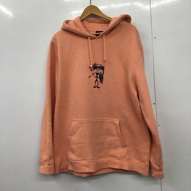 ステューシー STUSSY パーカー 長袖 長袖パーカー プルオーバーパーカー スウェット XL ロゴ、文字 橙 / オレンジ /  メンズ USED 古着 中古 10147268
