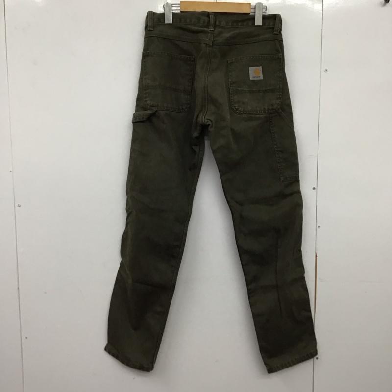 カーハート Carhartt パンツ デニム、ジーンズ デニムパンツ スリムパンツ カジュアルパンツ 30インチ ロゴ、文字 カーキ / カーキ /  メンズ USED 古着 中古 10147275