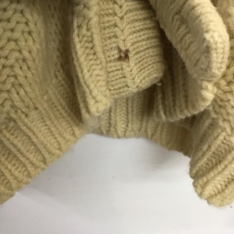 古着 USED カーディガン 長袖 長袖ニットカーディガン 前ボタン ノーカラー 60s M 無地 アイボリー / アイボリー /  メンズ USED 古着 中古 10147309