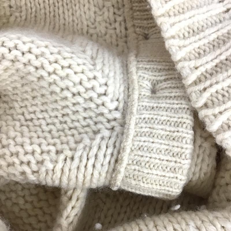 古着 USED カーディガン 長袖 長袖ニットカーディガン 前ボタン ノーカラー 60s M 無地 アイボリー / アイボリー /  メンズ USED 古着 中古 10147309