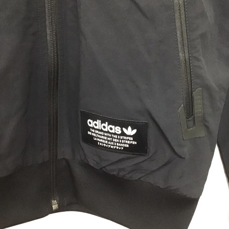 アディダス adidas ジャケット、上着 ジャンパー、ブルゾン bs2574 TrackJacketMA-1 ジップアップジャケット アウター S ロゴ、文字 黒 / ブラック /  メンズ USED 古着 中古 10147361