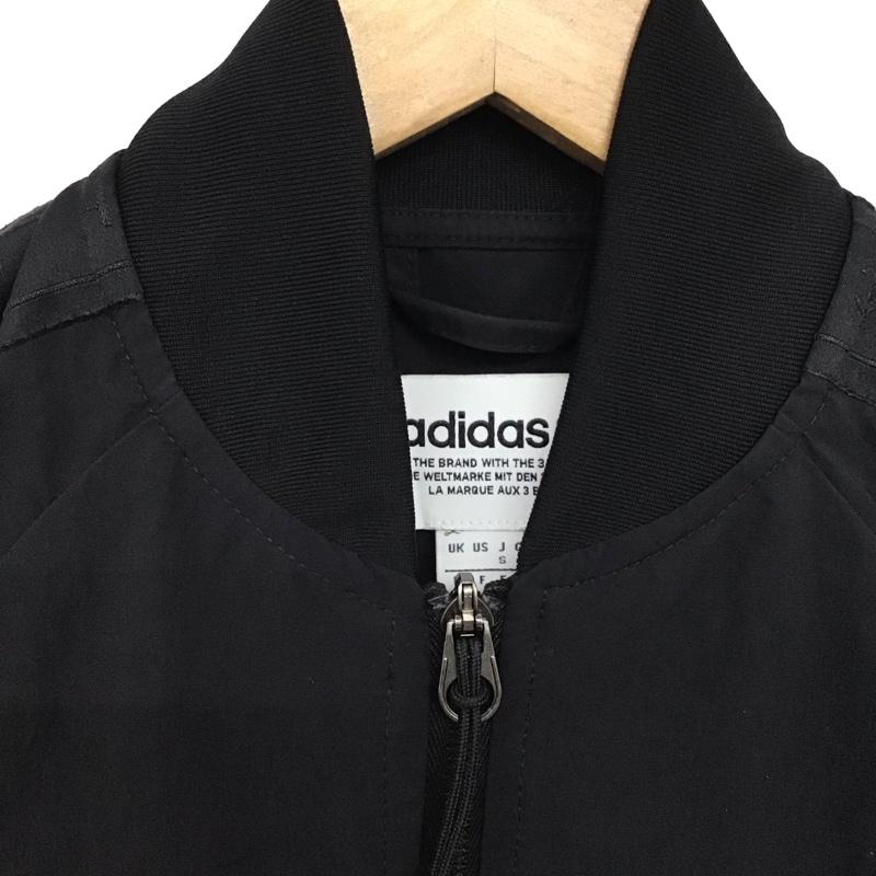 アディダス adidas ジャケット、上着 ジャンパー、ブルゾン bs2574 TrackJacketMA-1 ジップアップジャケット アウター S ロゴ、文字 黒 / ブラック /  メンズ USED 古着 中古 10147361
