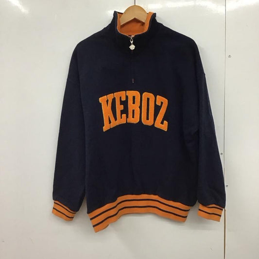 ケボズ KEBOZ トレーナー 長袖 長袖トレーナー スウェット スタンドネック プルオーバー S ロゴ、文字 紺 / ネイビー /  メンズ USED 古着 中古 10147364