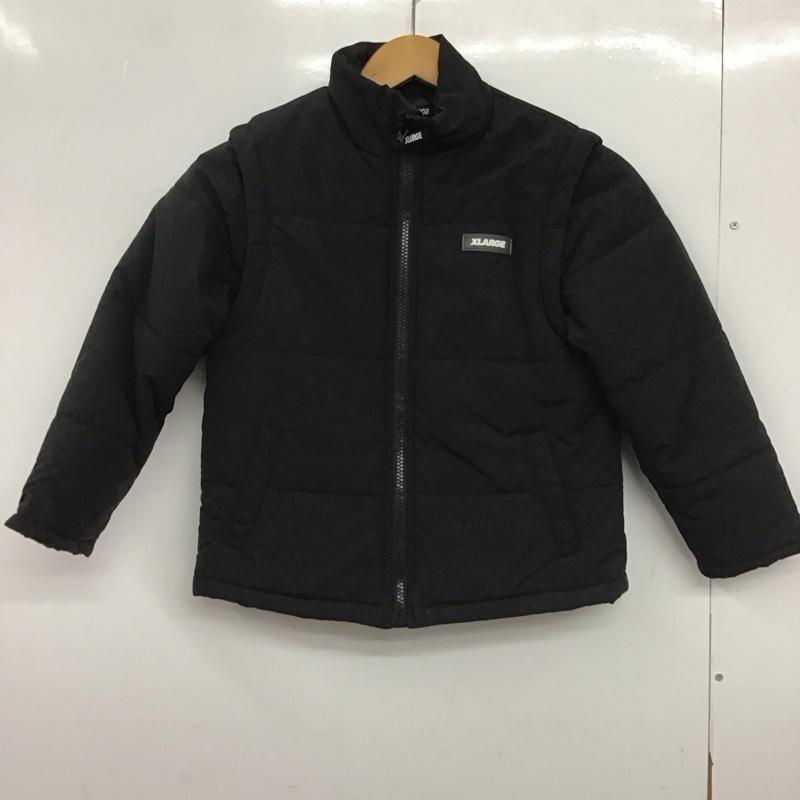 エクストララージ XLARGE ジャケット、上着 ジャンパー、ブルゾン ジップアップジャケット ナイロンジャケット アウター 130cm ロゴ、文字 黒 / ブラック /  ボーイズ USED 古着 中古 10147372