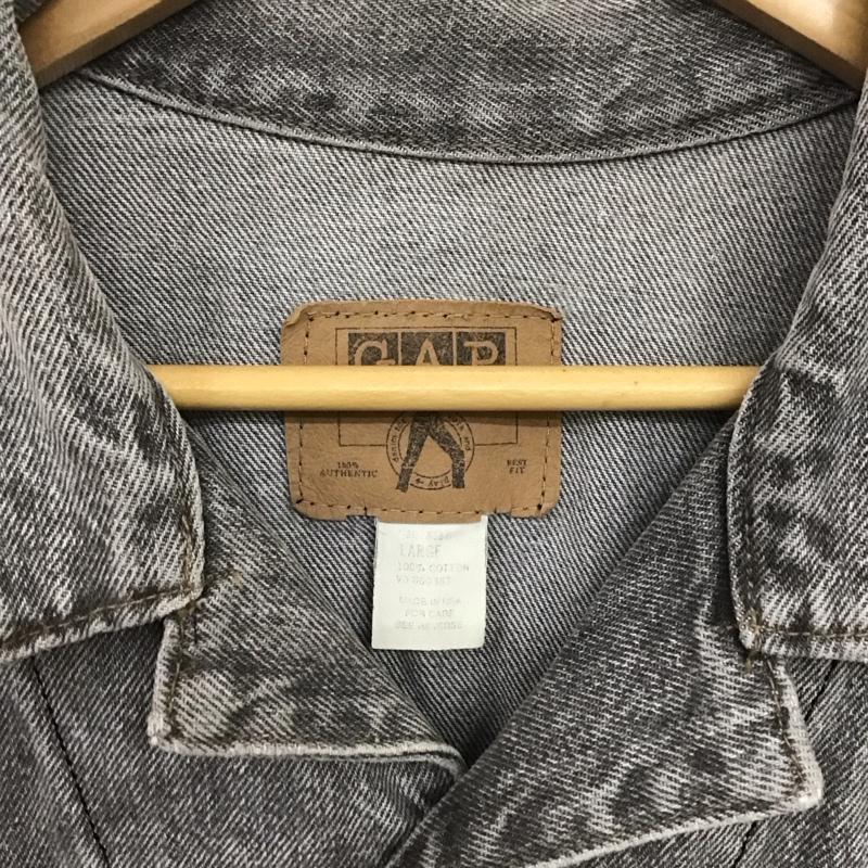 ギャップ GAP ジャケット、上着 ジャケット、ブレザー デニムジャケット Gジャン アウター カジュアルジャケット L 無地 ダークグレー / ダークグレー /  メンズ USED 古着 中古 10147380