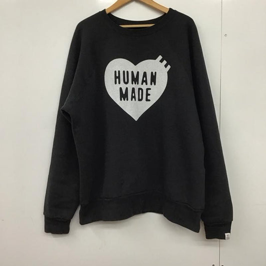 ヒューマンメード HUMAN MADE トレーナー 長袖 長袖トレーナー スウェット クルーネック プルオーバー XL ロゴ、文字 ダークグレー / ダークグレー /  メンズ USED 古着 中古 10147381