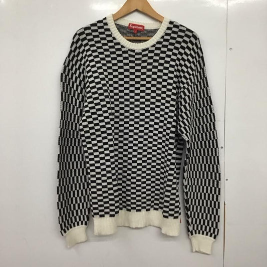 シュプリーム Supreme ニット、セーター 長袖 20SS BackLogoSweater セーター ニット L 総柄 白 / ホワイト / X 黒 / ブラック /  メンズ USED 古着 中古 10147382
