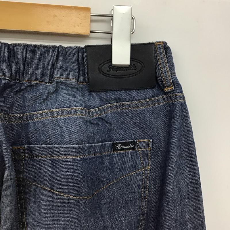 ファッソナブル Faconnable パンツ デニム、ジーンズ デニムパンツ ワイドパンツ カジュアルパンツ 42 無地 インディゴ / インディゴ /  メンズ USED 古着 中古 10147391