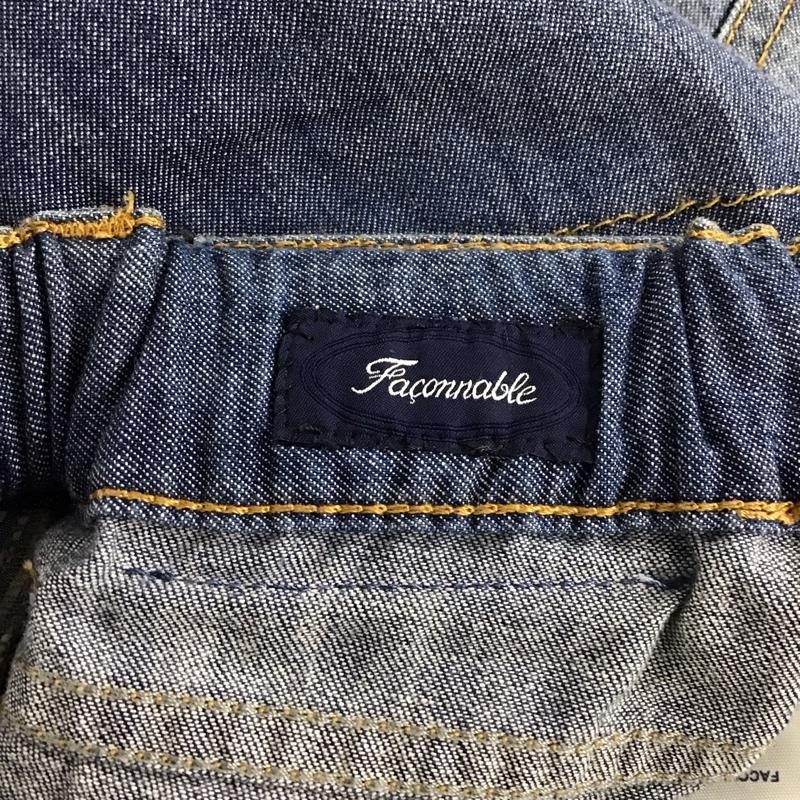 ファッソナブル Faconnable パンツ デニム、ジーンズ デニムパンツ ワイドパンツ カジュアルパンツ 42 無地 インディゴ / インディゴ /  メンズ USED 古着 中古 10147391