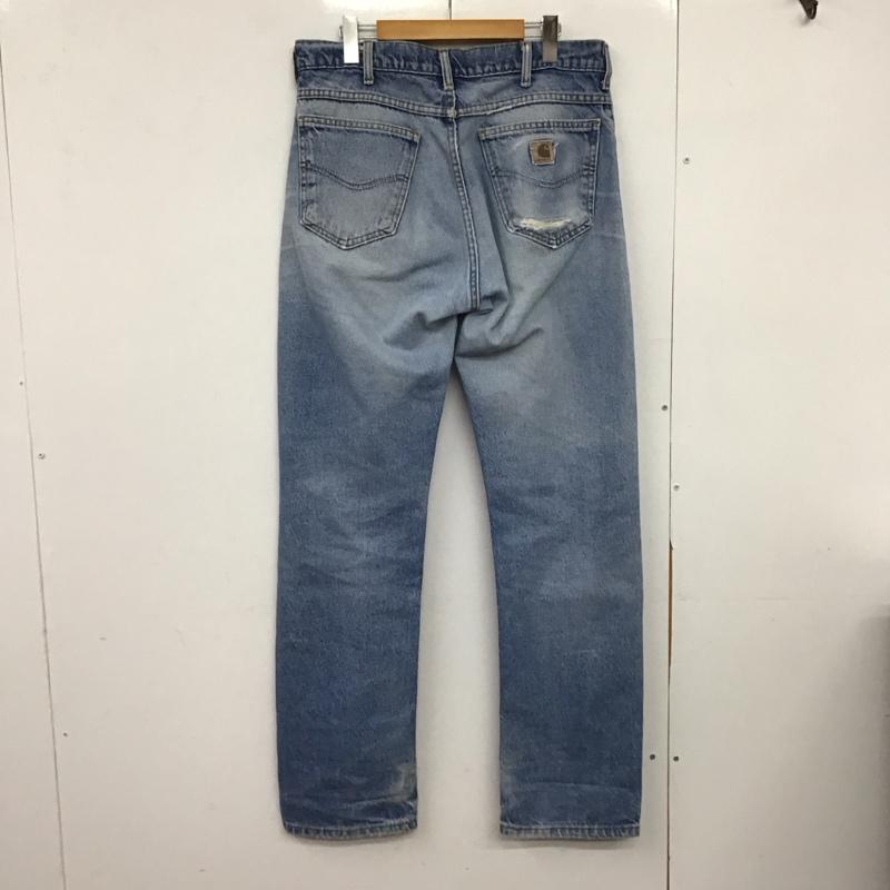 カーハート Carhartt パンツ デニム、ジーンズ デニムパンツ スリムパンツ カジュアルパンツ 33インチ 無地 インディゴ / インディゴ /  メンズ USED 古着 中古 10147463