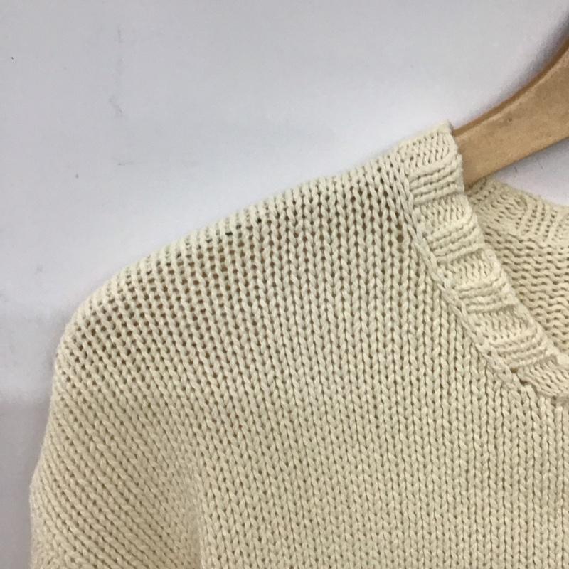 ポロラルフローレン POLO RALPH LAUREN ニット、セーター 長袖 長袖ニットカットソー クルーネック セーター L ロゴ、文字 アイボリー / アイボリー /  メンズ USED 古着 中古 10147467