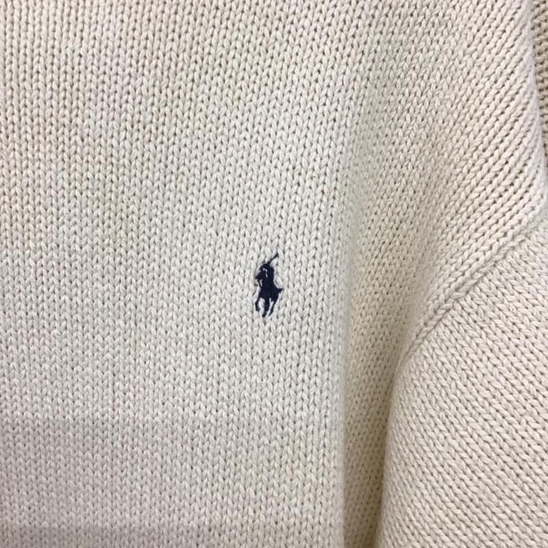 ポロラルフローレン POLO RALPH LAUREN ニット、セーター 長袖 長袖ニットカットソー クルーネック セーター L ロゴ、文字 アイボリー / アイボリー /  メンズ USED 古着 中古 10147467