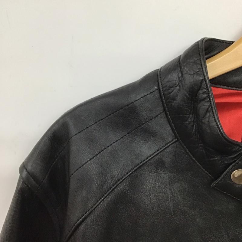 ホーンワークス HORN WORKS ジャケット、上着 ジャケット、ブレザー レザージャケット ジップアップジャケット アウター LL 無地 黒 / ブラック /  メンズ USED 古着 中古 10147507