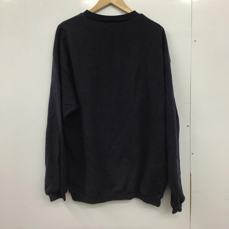 古着 USED トレーナー 長袖 長袖トレーナー スウェット クルーネック プルオーバー XXL 無地 紺 / ネイビー /  メンズ USED 古着 中古 10147516