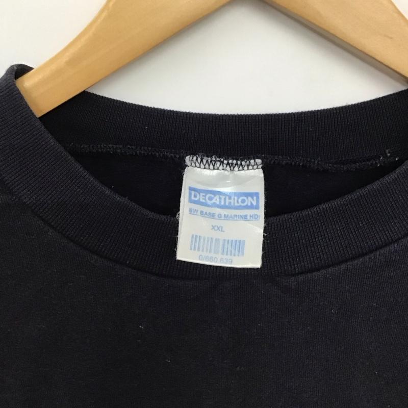 古着 USED トレーナー 長袖 長袖トレーナー スウェット クルーネック プルオーバー XXL 無地 紺 / ネイビー /  メンズ USED 古着 中古 10147516