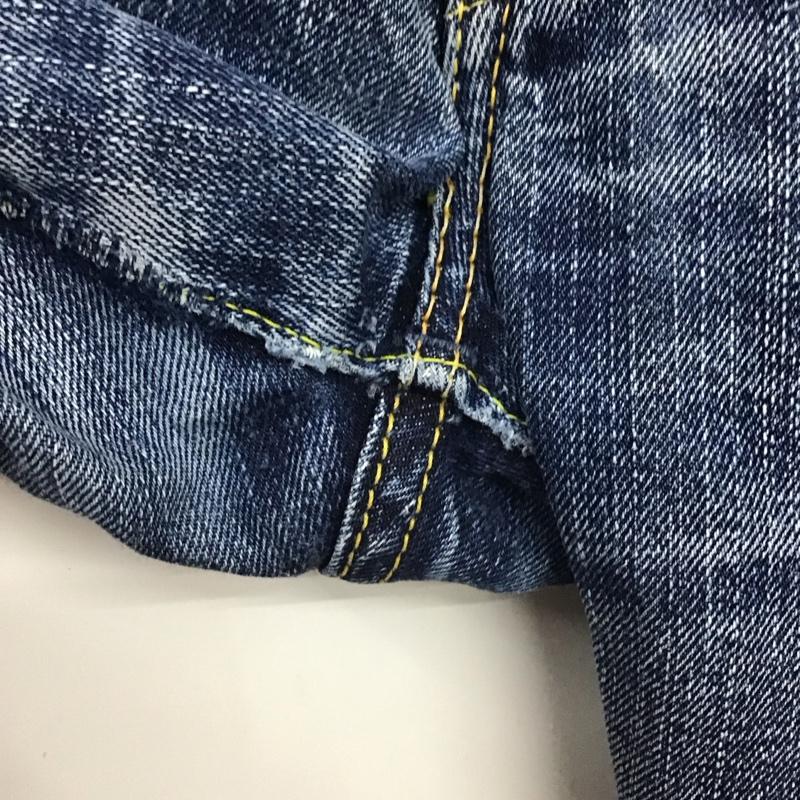 フラットヘッド FLATHEAD パンツ デニム、ジーンズ デニムパンツ スリムパンツ カジュアルパンツ mk-dp001 32インチ ダメージ加工 インディゴ / インディゴ /  メンズ USED 古着 中古 10147522