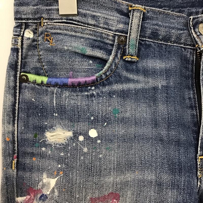 ポロラルフローレン POLO RALPH LAUREN パンツ デニム、ジーンズ デニムパンツ スリムパンツ カジュアルパンツ ストレッチパンツ 26インチ ダメージ加工 マルチカラー / マルチカラー /  メンズ USED 古着 中古 10147523