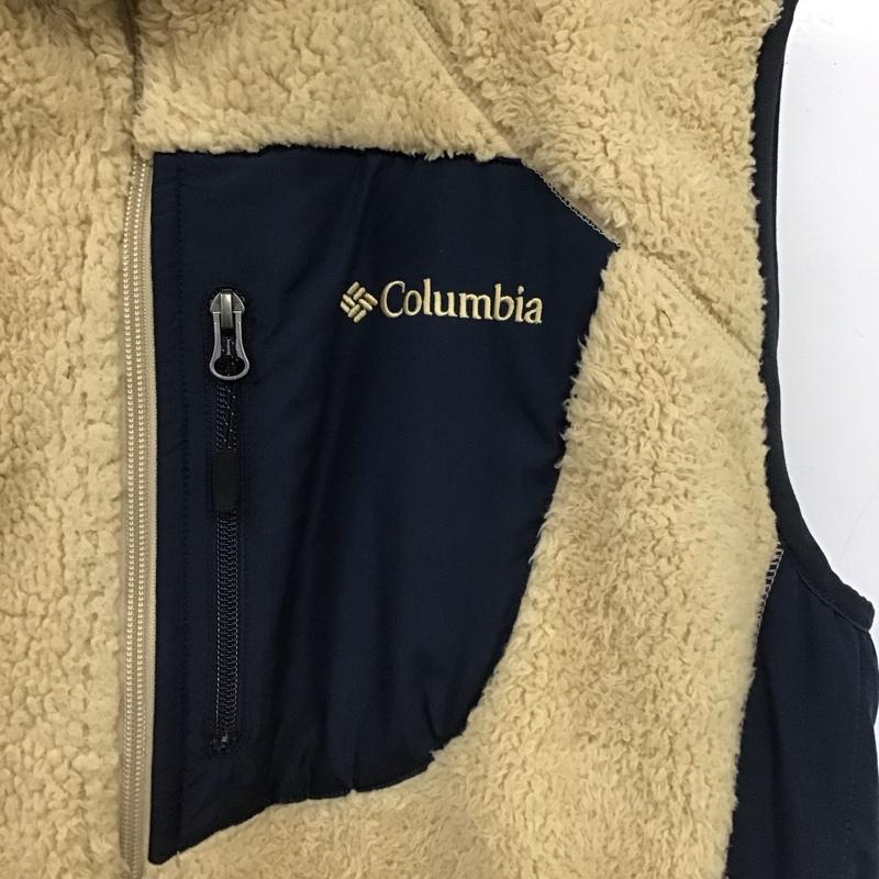コロンビア Columbia ベスト ベスト ジップアップベスト ノースリーブカットソー アウター XL ロゴ、文字 ベージュ / ベージュ /  メンズ USED 古着 中古 10147533