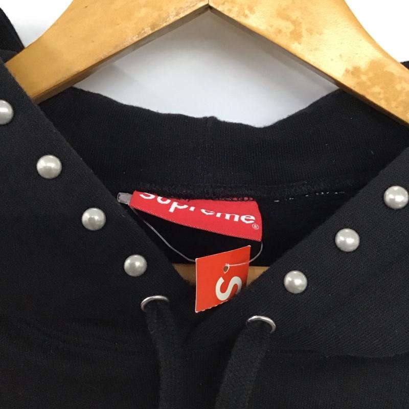 シュプリーム Supreme パーカー 長袖 18AW StuddedHoodedSweatshirt プルオーバーパーカー L ロゴ、文字 黒 / ブラック /  メンズ USED 古着 中古 10147555